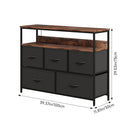 5-Drawer Metal Frame Chest Of Drawers With Power Strip