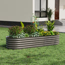 Breeins Outdoor Galvanized Steel Raised Garden Bed with Trellis