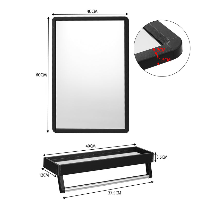 Livingandhome Modern Wall Mirror with Built-In Shelf