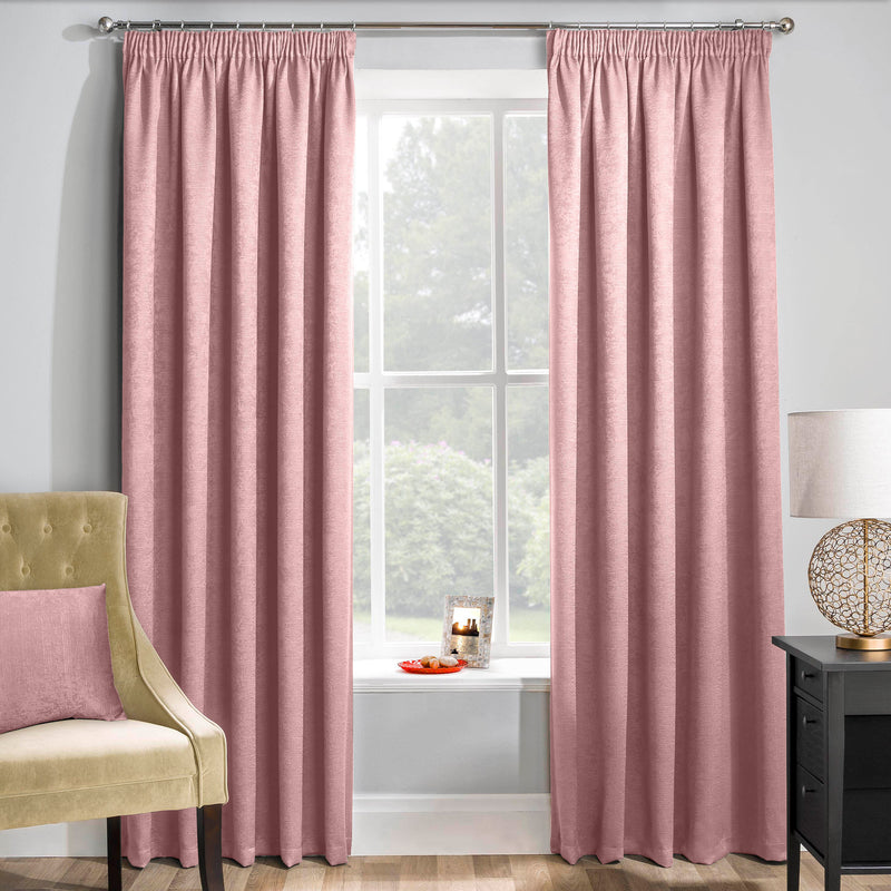 Enhanced Living Matrix Blush Pink Tape Top Thermal Noise reducing Dim Out Curtains - Pair