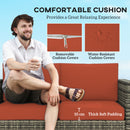 Outsunny Rattan Wicker 2-seat Sofa Loveseat Padded Garden Furniture