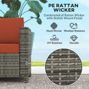 Outsunny Rattan Wicker 2-seat Sofa Loveseat Padded Garden Furniture