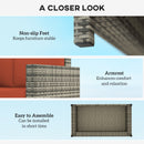 Outsunny Rattan Wicker 2-seat Sofa Loveseat Padded Garden Furniture