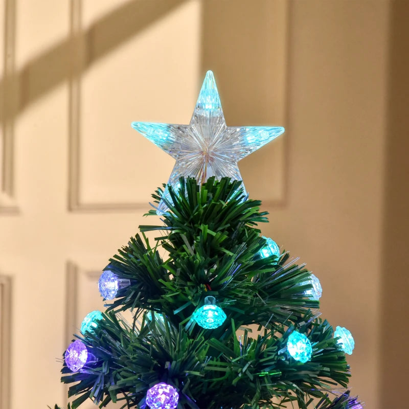 Christmas Time 4FT Pre-Lit Artificial Christmas Tree w/ Fibre Optic Led Light Xmas Decorations