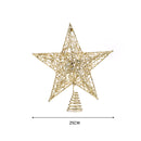Lifeideas Decorative Star Sequin Christmas Tree Topper with LED Lights