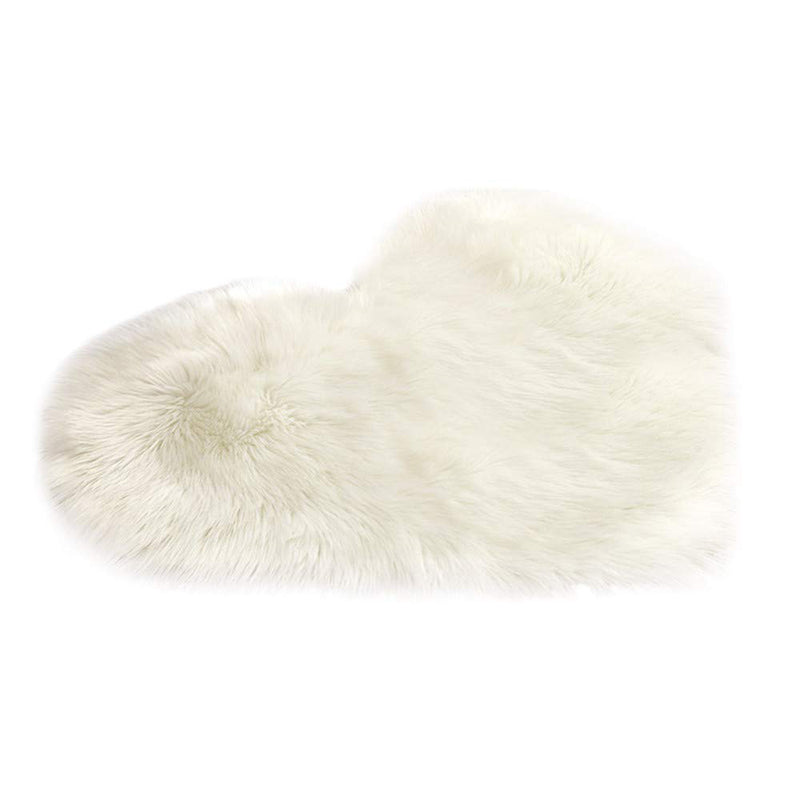Lifeideas Heart Shaped Super Soft Shaggy Area Rug White