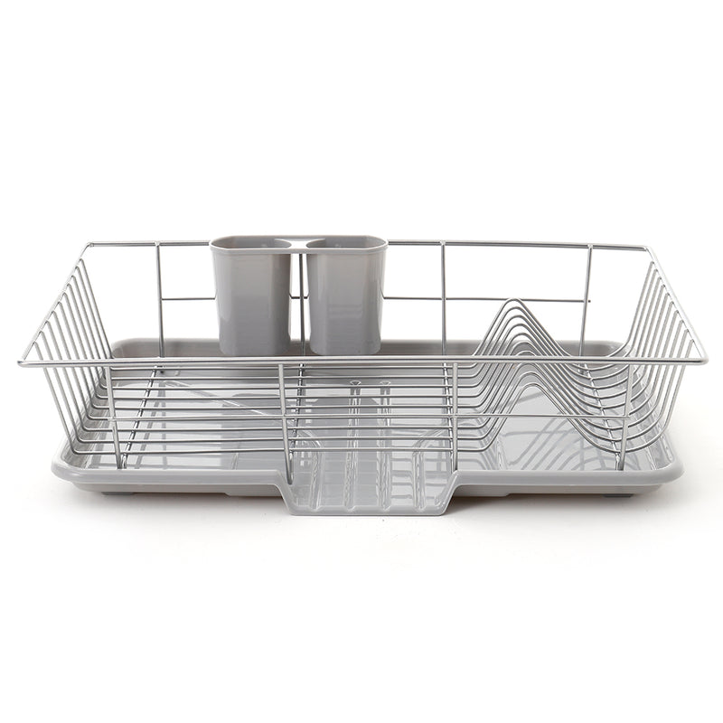 Livingandhome Metal Dish Drying Rack Dish Drainer Rack with a Removable Tray