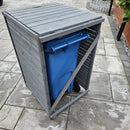 2.03m x 1.14m Large Grey Wooden Outdoor Garden Triple Wheelie Bin Store Storage for 3 Bins