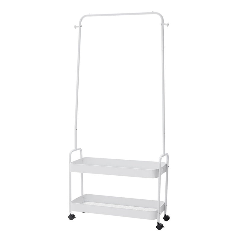 Livingandhome Modern Rolling White Clothes Rack