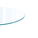 Livingandhome Small Round Clear Glass Top Dining Table with Pedestal Base