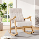 Livingandhome Tufted Velvet Lounge Rocking Chair