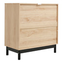 Livingandhome Rustic Natural Sideboard with Metal Base