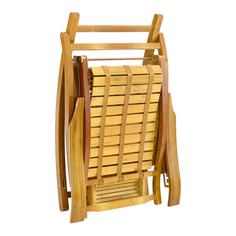 Garden Sanctuary Bamboo Rocking Chair Foldable Recliner
