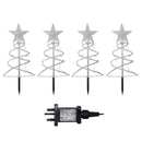 45cm Set Of 4 Light Up Spiral Christmas Tree Garden Path Lights With 100 Warm White LEDs