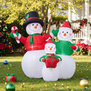 Lifeideas 6ft Christmas Inflatable Snowman Family Decorations with LED Lights