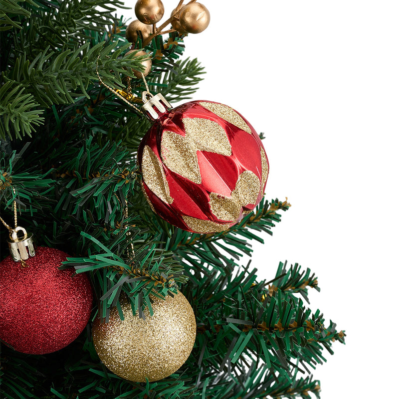 Lifeideas Set of 2 Pre-Lit Artificial Christmas Trees with Tripod Stakes