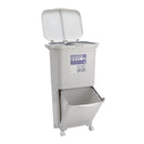 Livingandhome White Double-Layer Three-Compartment Trash Can with Wheels