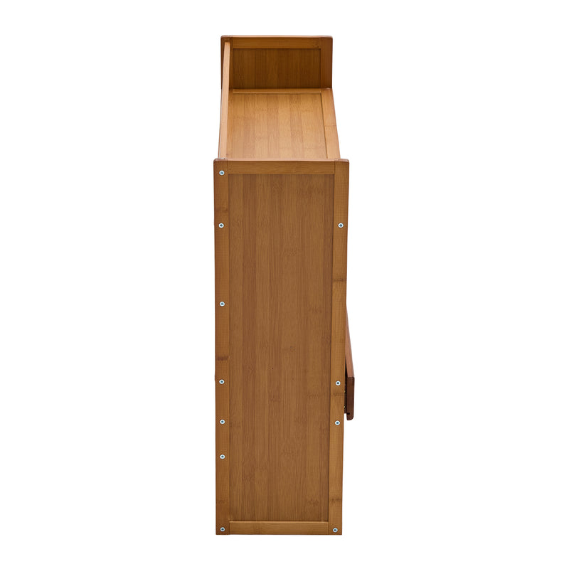 Livingandhome Natural Bamboo 3-Tier Desk Shelf Storage