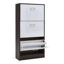 Livingandhome Wooden Shoe Organiser with 3 Tiers