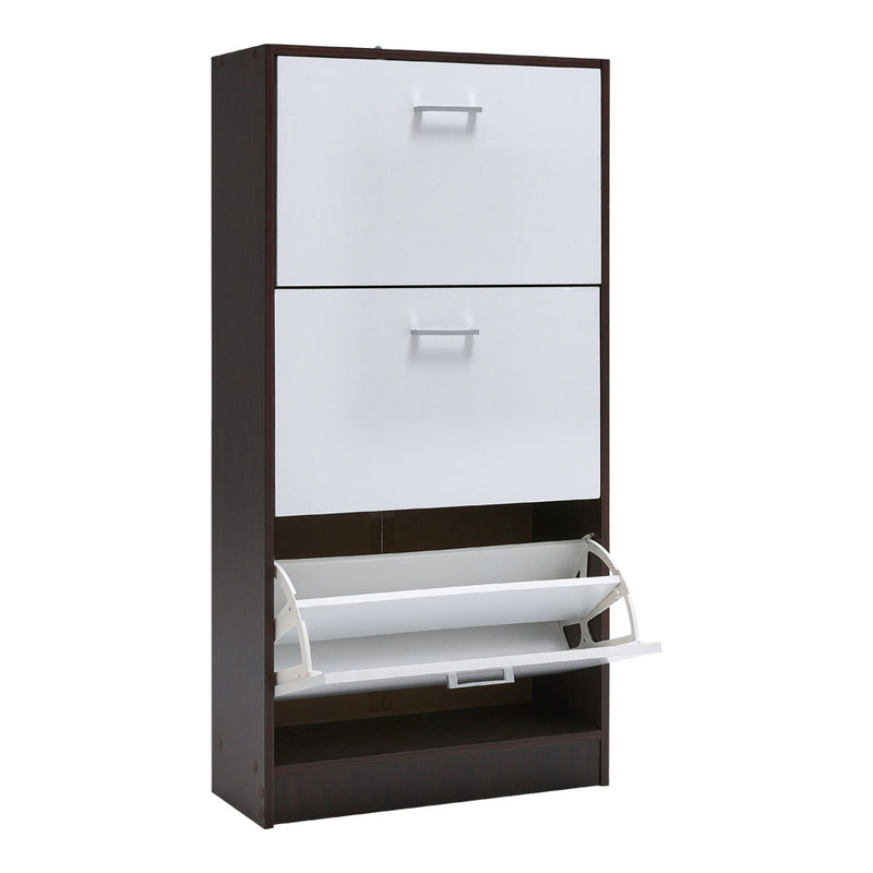 Livingandhome Wooden Shoe Organiser with 3 Tiers