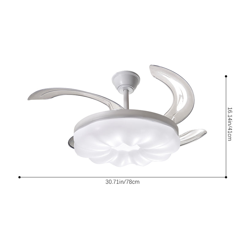 Cottonfy UK Dimmable Ceiling Fan Light with Remote and Retracted Blades
