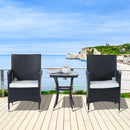 Outsunny-3 Piece Rattan Bistro Set - Black