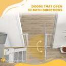 PawHut Stair Gate with Cat Door, Adjustable Width - White