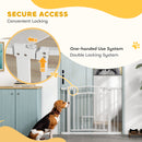 PawHut Stair Gate with Cat Door, Adjustable Width - White