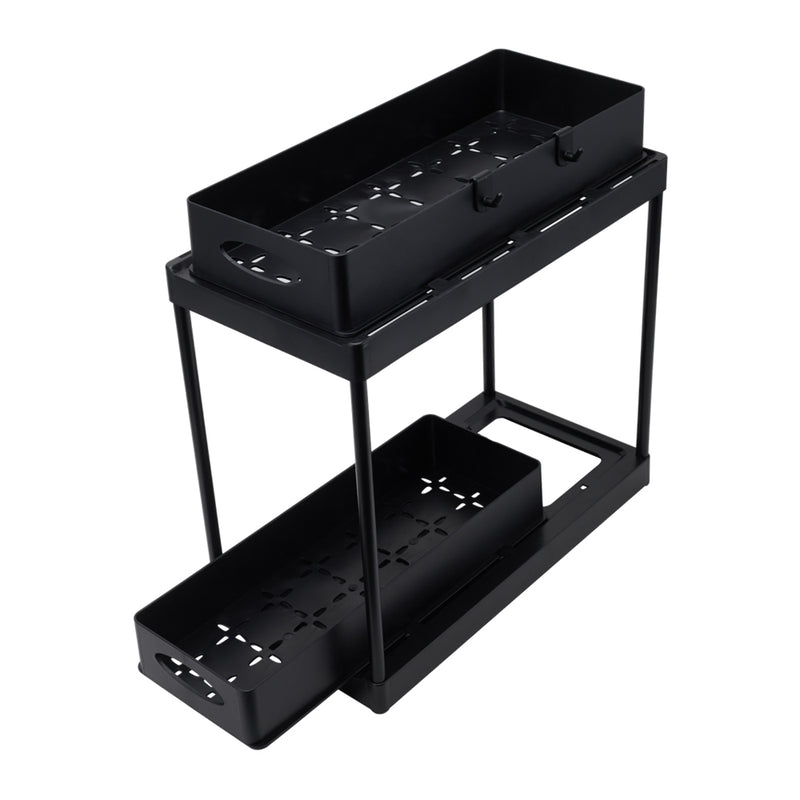 Lifeideas Compact Two-Tier Sliding Storage Rack