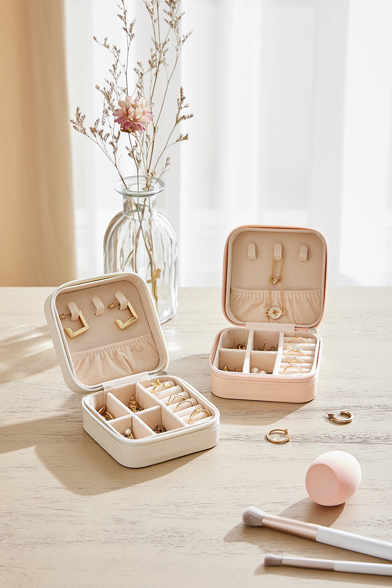 Sheonly Portable Small Faux Leather Jewellery Box