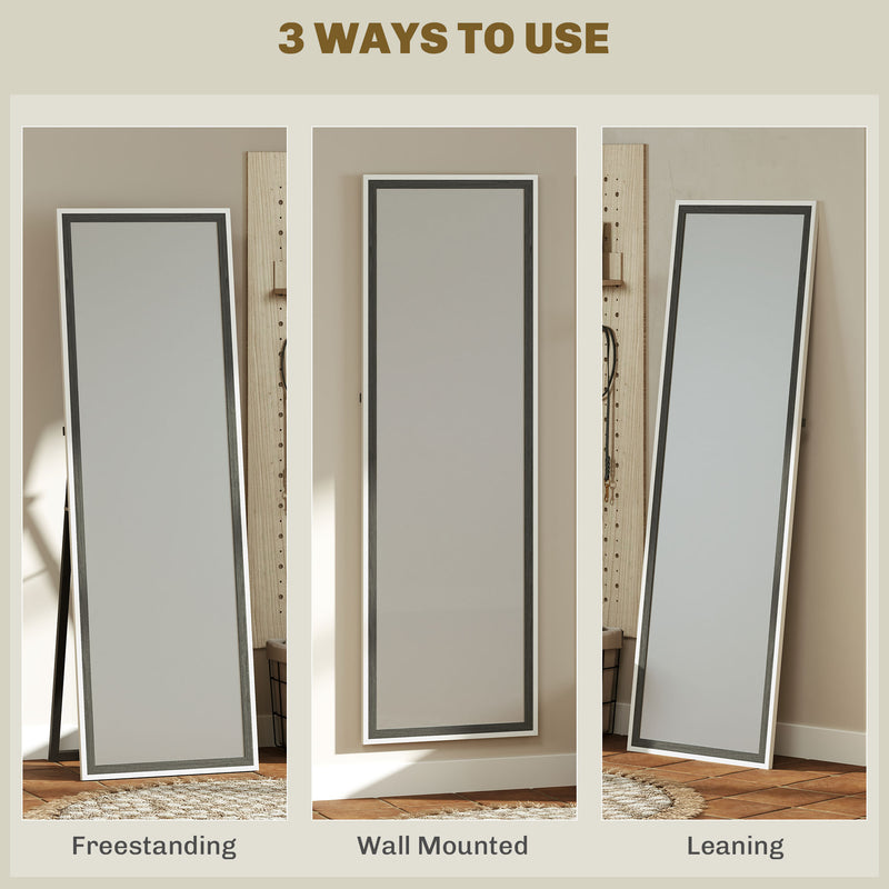 HOMCOM Full Length Mirror, Standing Leaning Wall, 163 X 53 Cm