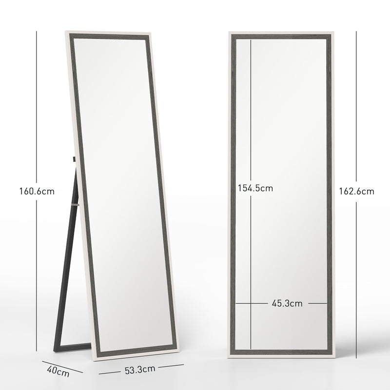 HOMCOM Full Length Mirror, Standing Leaning Wall, 163 X 53 Cm