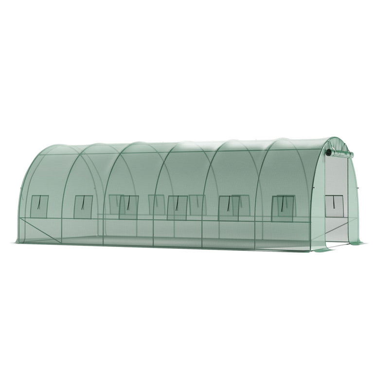 Breeins Green Outdoor Walk-in Tunnel Greenhouse with Steel Frame