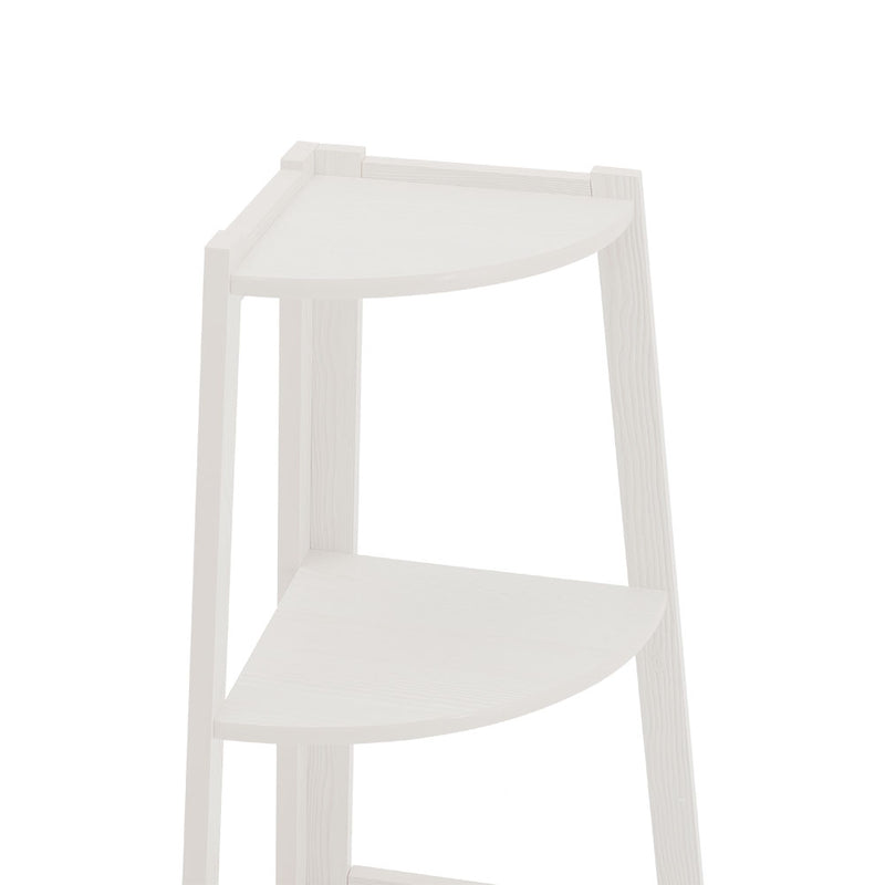 Livingandhome Modern 5-Tier Wooden Ladder Corner Bookshelf Home Display Shelf Unit