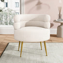 Livingandhome Curved Upholstered Single Sofa Accent Chair