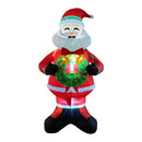 Lifeideas 2.4M Lighted Christmas Inflatable Santa Holding Wreath Decoration