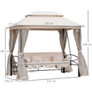 Outsunny Gazebo Swing Chair Bed - Beige