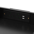 Black Bedside Table With Charging Station And LED Lights