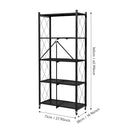 Livingandhome Black 5-Tier Metal Storage Rack