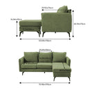 Livingandhome 3-Seater Upholstered Corner Sectional Sofa