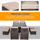 Outsunny Rattan Dining Set 9 Piece - Brown