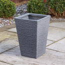 45cm Tall Plastic Ash Grey Slate Effect Garden Patio Trough