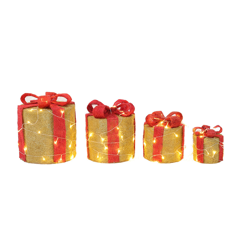 Lifeideas 4-Piece Christmas Gift Box Decorations with LED Lights