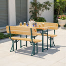 Breeins Rustic Wooden Folding Garden Benches Table Set