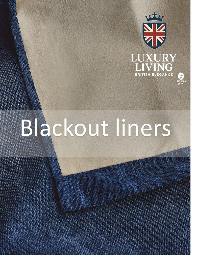 Chenille Blackout Taped Curtains Blue