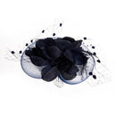 Navy Blue Feather Flower Mesh Fascinator