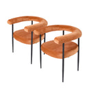 Livingandhome Set of 2 Modern Dining Chairs with Black Metal Legs