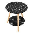 Livingandhome Marble Effect Round Side Table