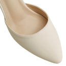 Comfortable Closed Toe Block Heels Pumps - Beige