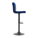 2 Pcs Velvet Upholstery Bar Stools With Low Backrest